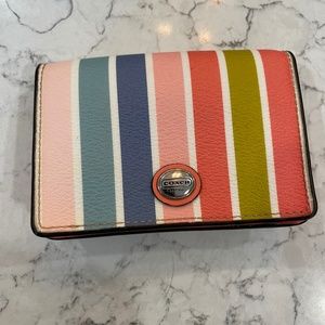 Coach Peyton Stripe Leather Wallet